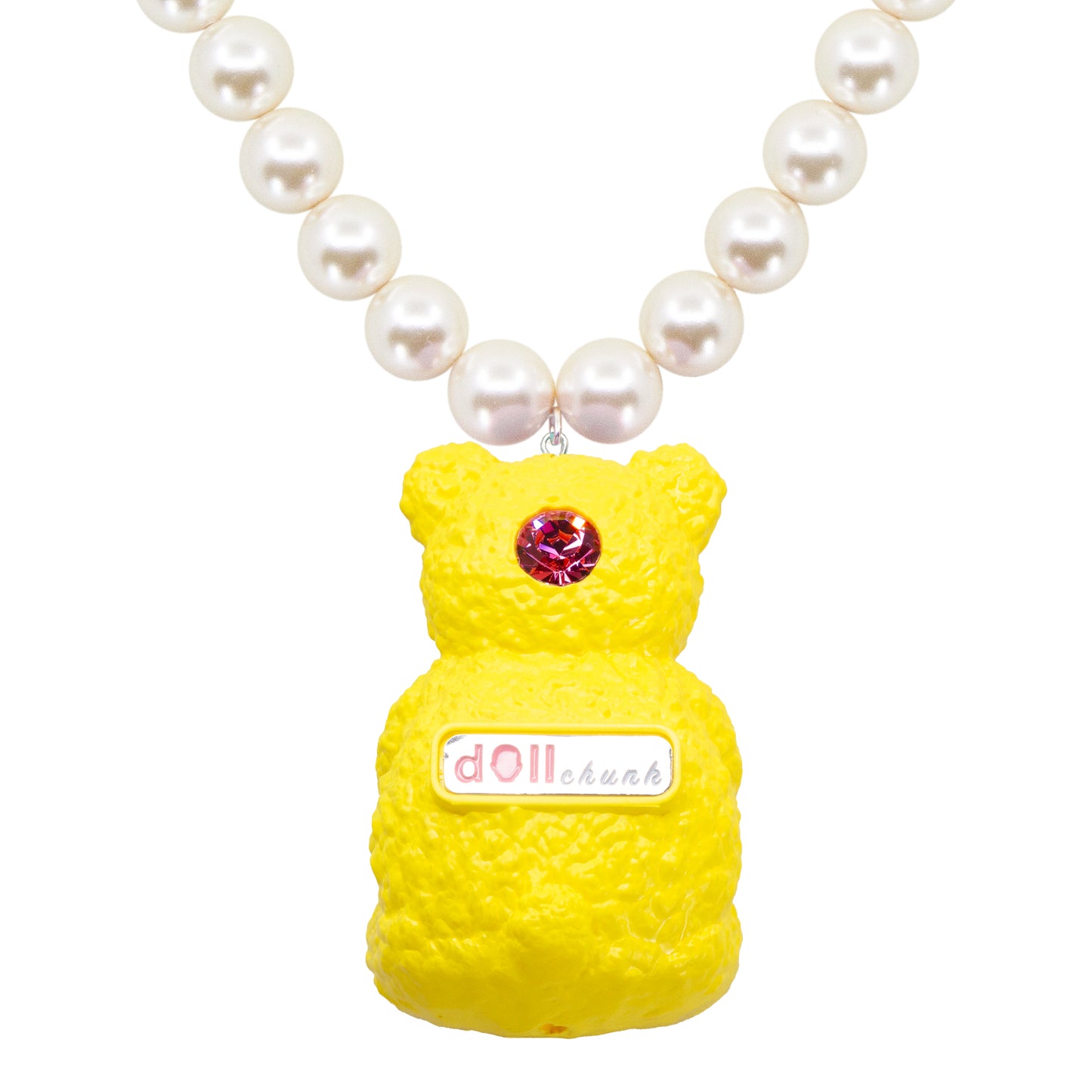 Butter Bear Heart Charm Mood Pearl Necklace