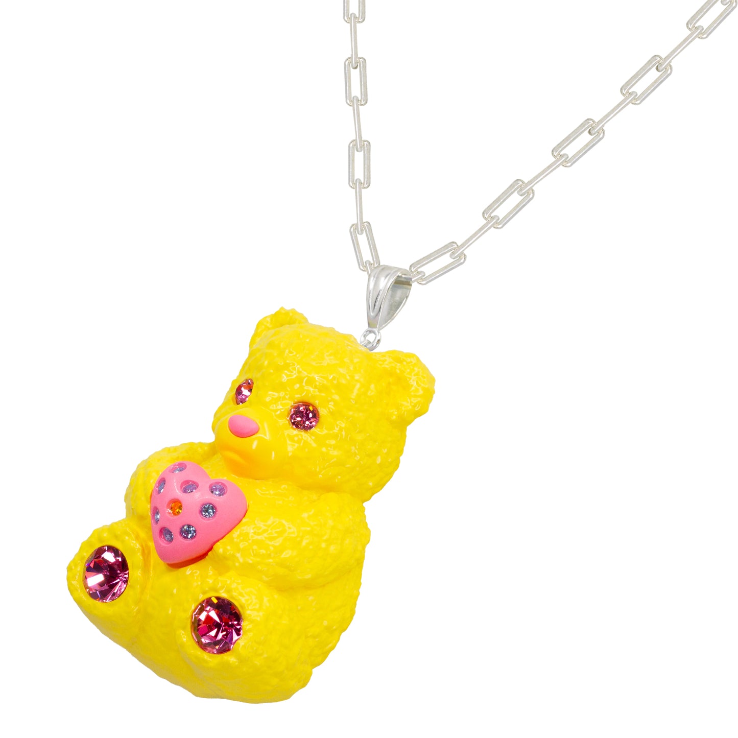 Butter Bear Heart Charm Mood Pendant