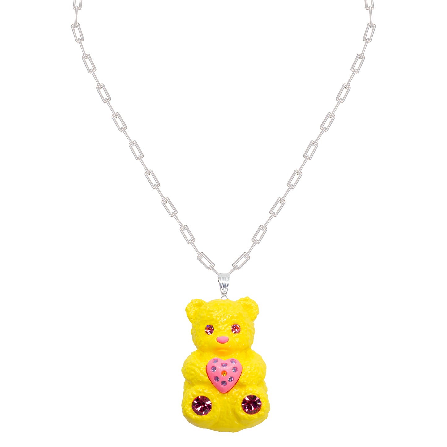 Butter Bear Heart Charm Mood Pendant