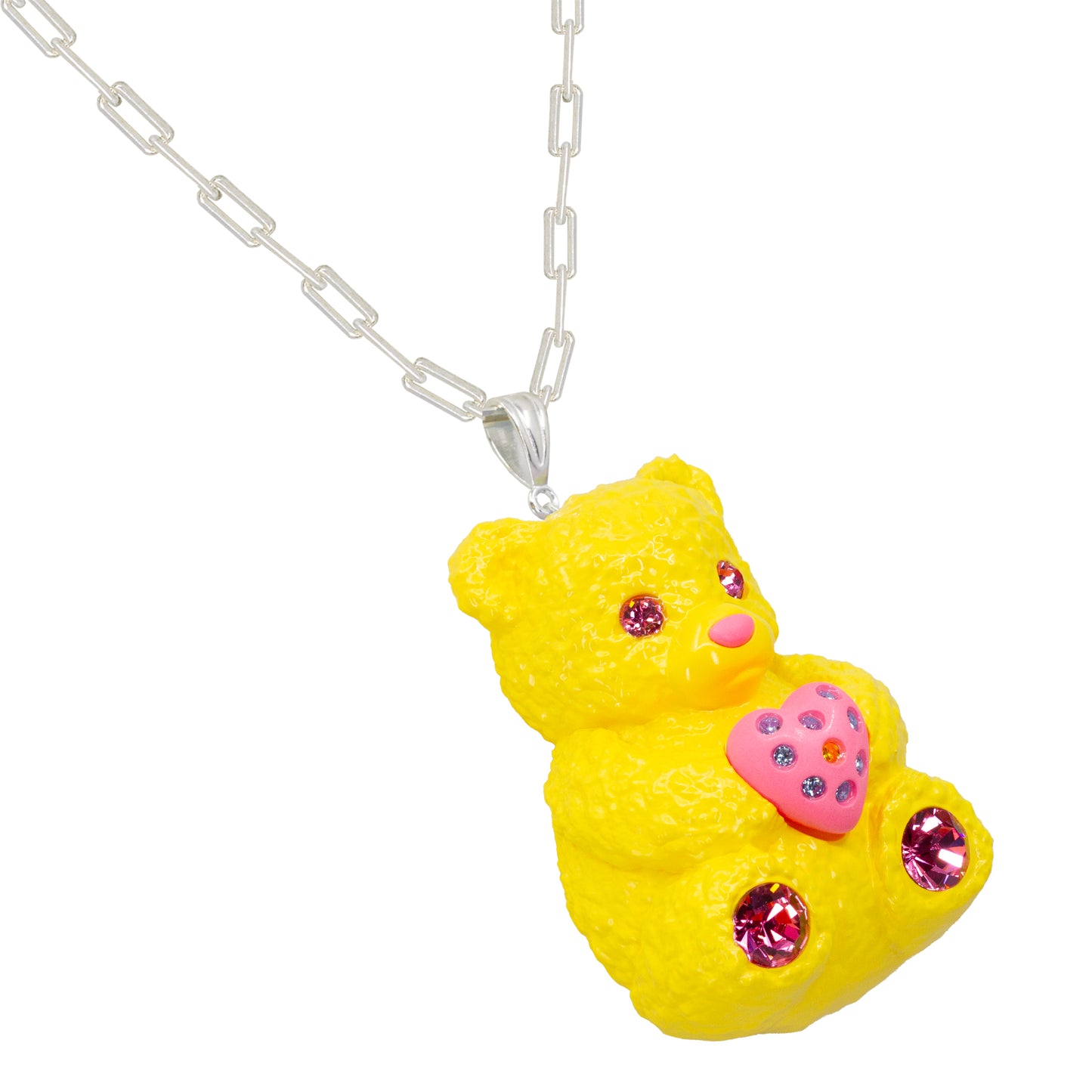 Butter Bear Heart Charm Mood Pendant