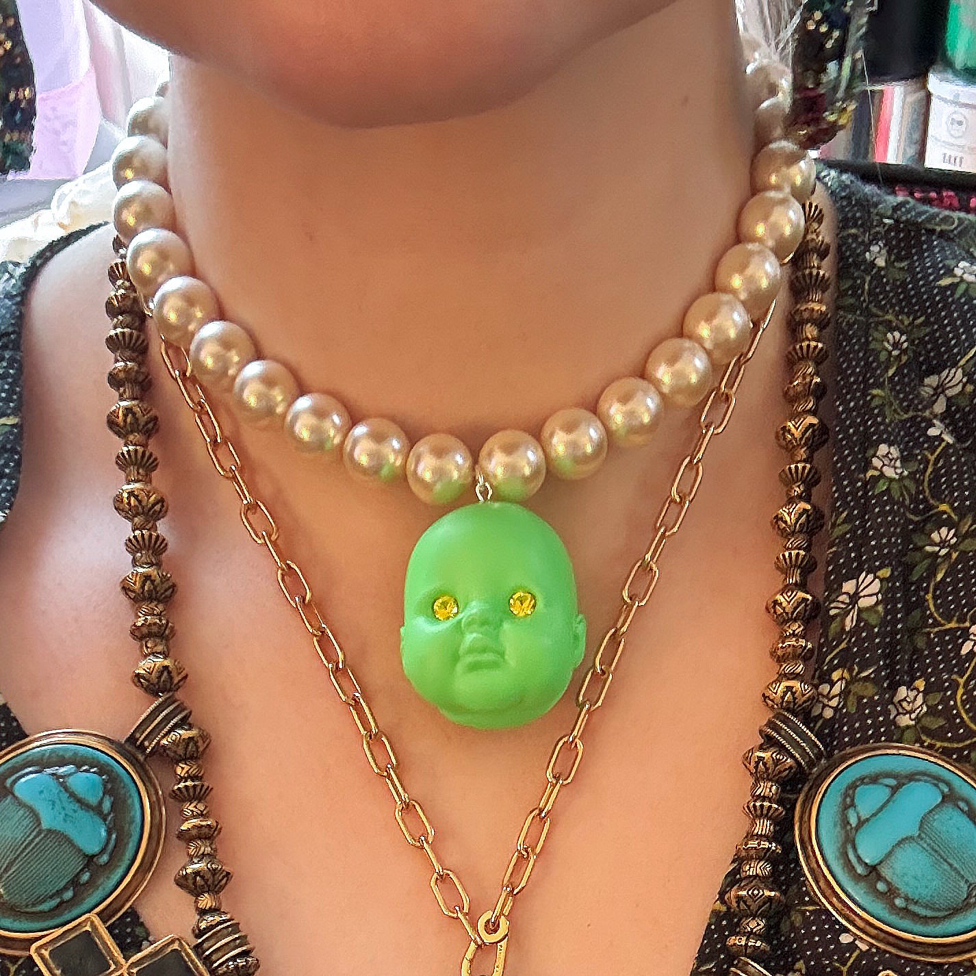 Toxic Baby Doll Pearl Necklace